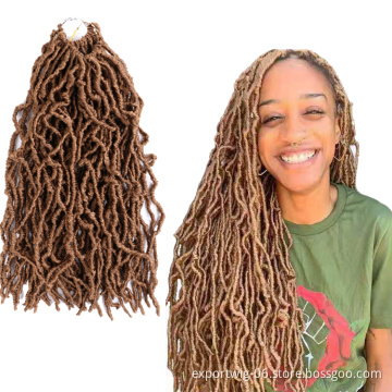 Wavy Goddess New Locs Synthetic Braiding Hair Faux Hair Locs Extension Braids Ombre Soft Crochet Hair Expression For Woman